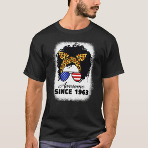 59 Years Old Leopard Awesome Since 1963 Birthday u T-Shirt