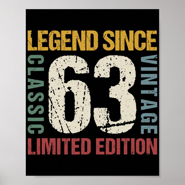 59 Years Old Vintage 1963 59th Birthday Poster (Front)
