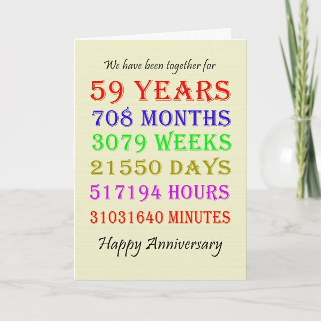 59th Anniversary Milestones Card (Front)