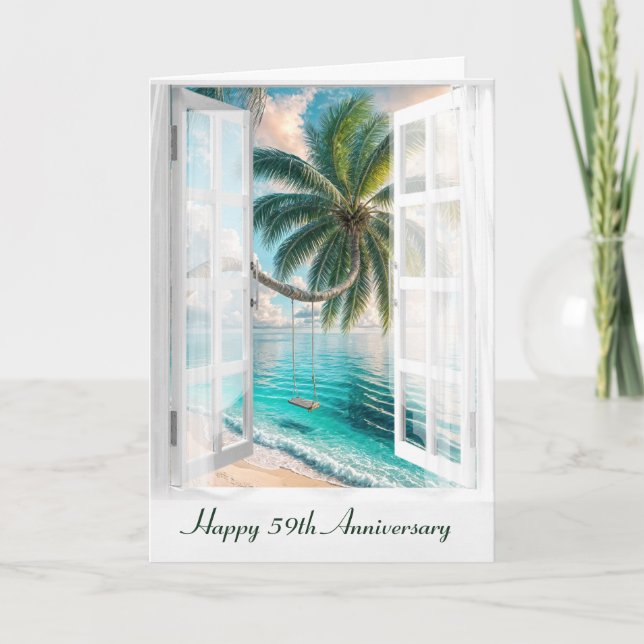 59th Anniversary Tropical Window  Card (Front)