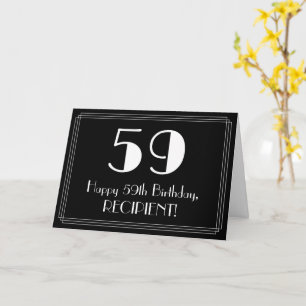59th Birthday ~ Art Deco Inspired Look "59", Name Card