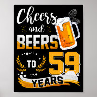 59th Birthday Party Cheers And Beers To 59 Years