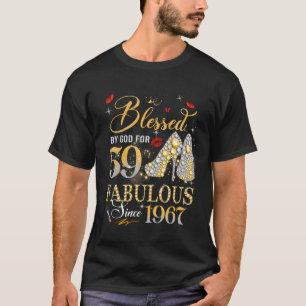 59th Birthday Queen Blessed by God 59 Fabulous Sin T-Shirt