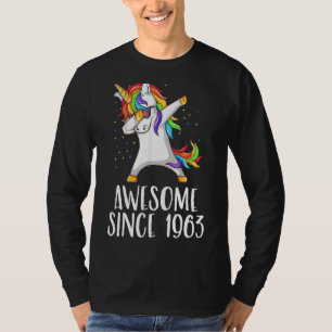 59th Birthday Unicorn Dab Awesome Since 1963 T-Shirt