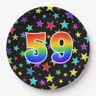 59th Event: Bold, Fun, Colourful Rainbow 59 Paper Plate