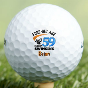 59th Gift for Him - Keep Swinging Funny Custom Golf Balls