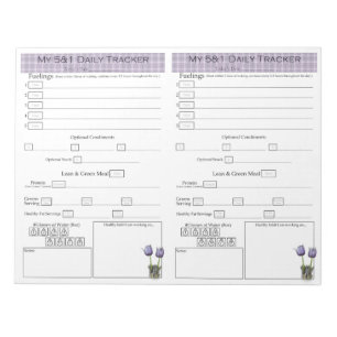 5 - 1 Food Success Tracker Pages Notepad