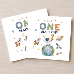 5 4 3 2 One Blast Off Birthday Napkin