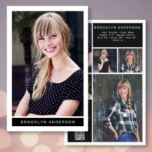 5.5x8.5" Modern 6 Photo Model Comp Card