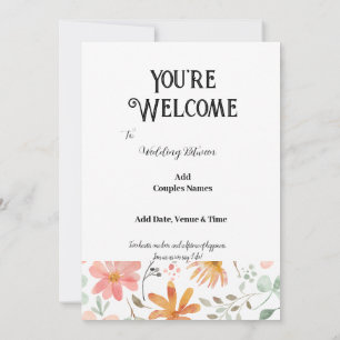 5" * 7" Wedding Invitation card