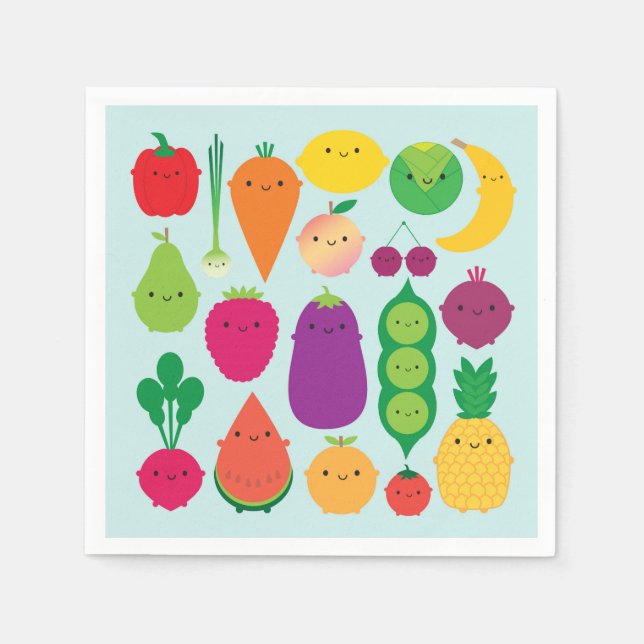 5 A Day Fruit & Vegetables Napkin (Front)