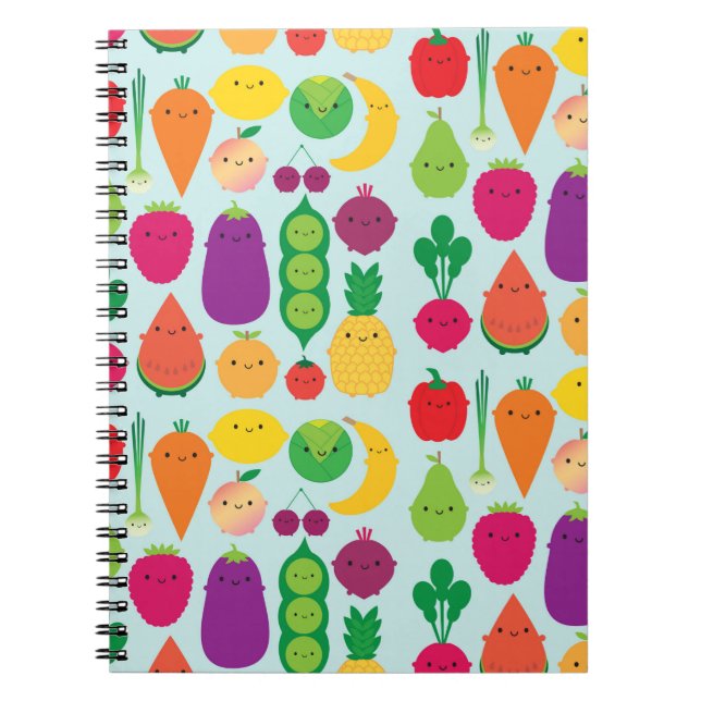 5 A Day Fruit & Vegetables Spiral Notebook (Front)