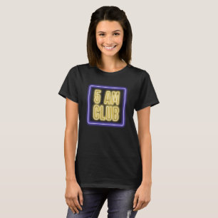 5 AM CLUB Neon Sign Blue & Yellow T-Shirt
