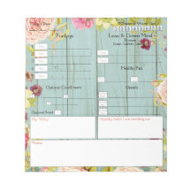 5 and 1 Food Journal Floral and Wood Design Notepa