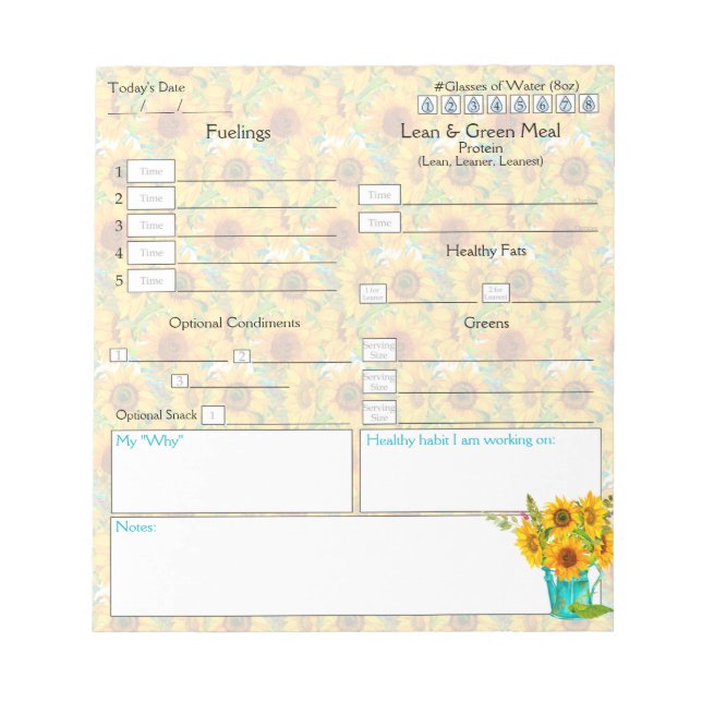 5 and 1 Food Journal Notepad (Front)