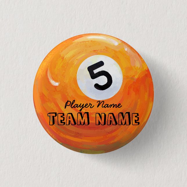 5 Ball 3 Cm Round Badge (Front)
