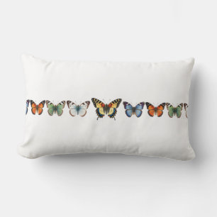 5 beautiful butterflies bugs insect art watercolor lumbar cushion