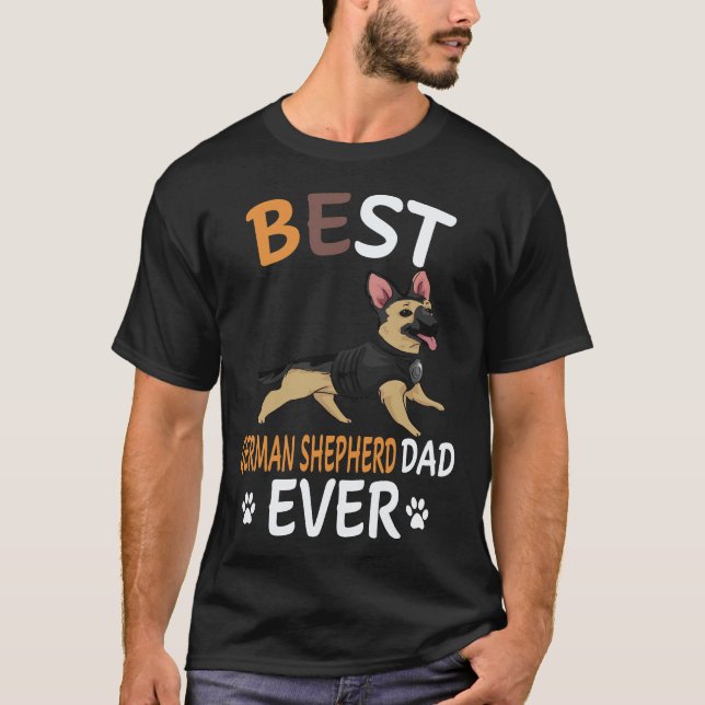 5 Best German Shepherd Dad Ever German Shepherd T-Shirt (Front)