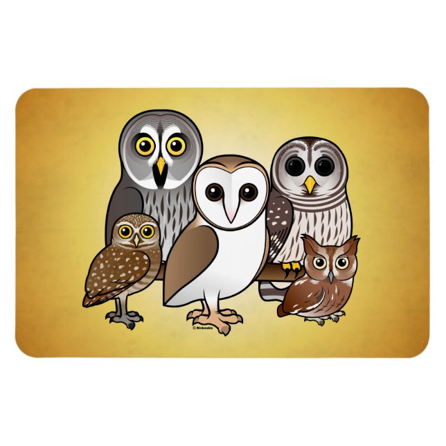 5 Birdorable Owls Magnet (Horizontal)