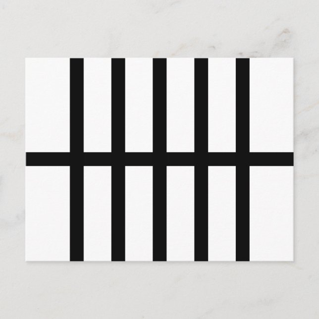 5 Bisected Black Lines Postcard (Front)