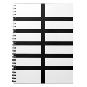 5 Bisected Black Lines Spiral Notebook