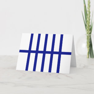 5 Bisected Blue Lines Card