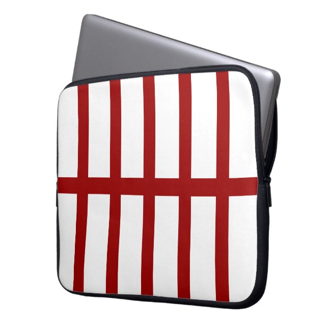 5 Bisected Red Lines Laptop Sleeve (Front Left)