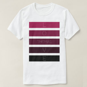 5 Black Purple Gradient Stripes Name Personalised T-Shirt