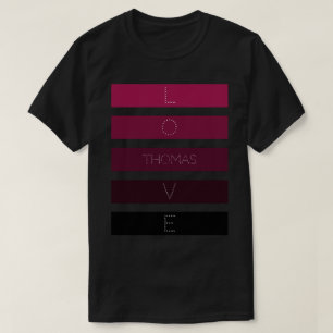 5 Black Purple Gradient Stripes Personalised Name T-Shirt