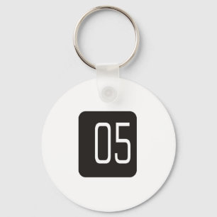 #5 Black Square Key Ring
