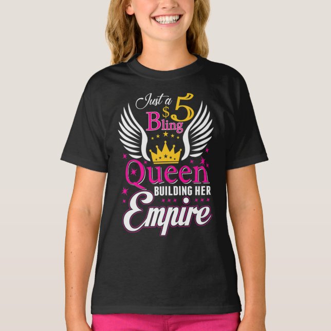 5 Bling Queen for women Ladies Paparazzi T-Shirt (Front)