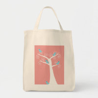 5 Blue Birds in a Tree Bag