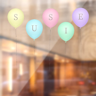 5 Bright Colourful Balloons with Custom Letters