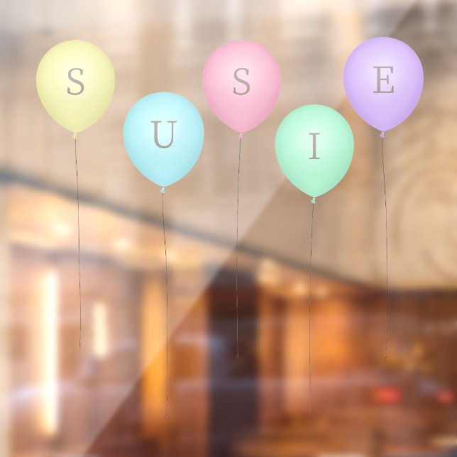 5 Bright Colourful Balloons with Custom Letters (Sheet 2)