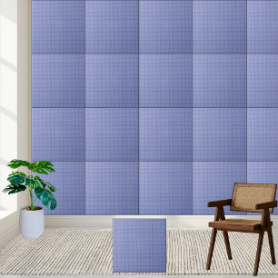 #5 Classic Blue Gingham Chequered Ceramic Tile