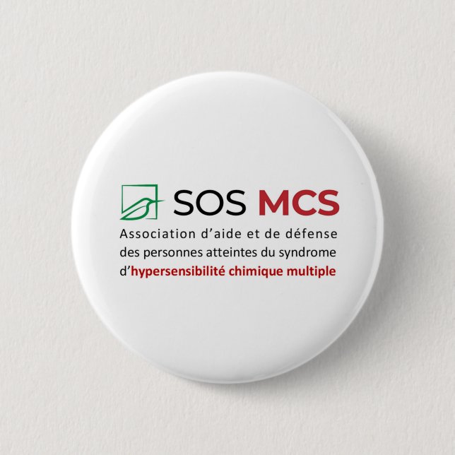 5 Cm Rond Logo SOS MCS + Text 6 Cm Round Badge (Front)