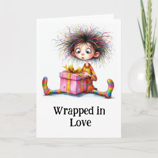 **5 Colourful AP97 Whimsical Christmas BOY Gift  Thank You Card (Front)