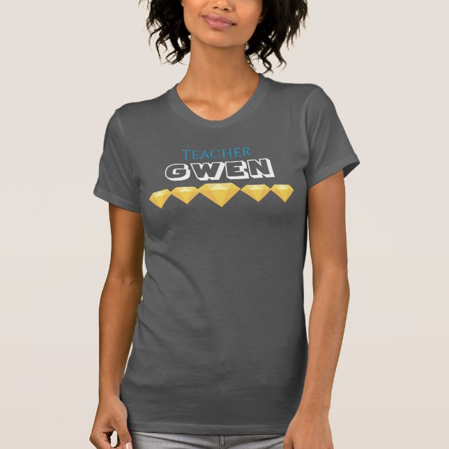5-Diamond Online Teacher Shirt (Customizable) (Front)