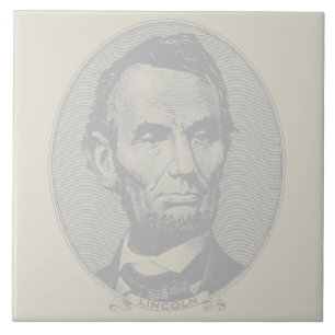 $5 Dollar Money  of President Abraham Lincoln  Tile