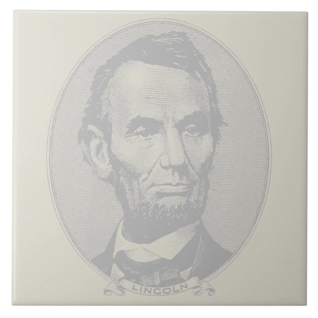 $5 Dollar Money  of President Abraham Lincoln  Tile (Front)