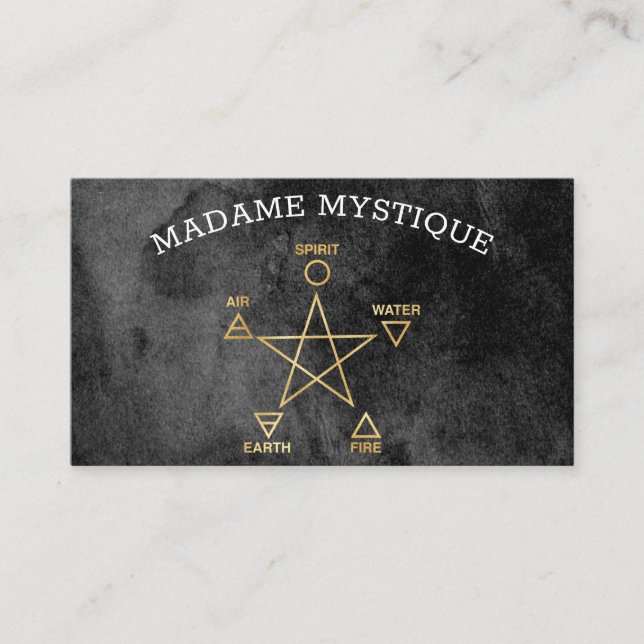 5 Elements Pentagram Psychic Business Business Card (Front)