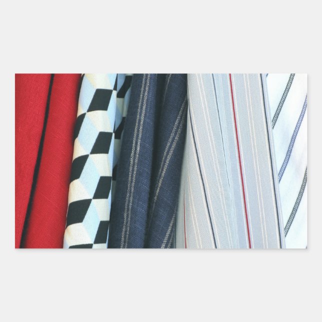 5 Fabrics With Geometric Patterns Rectangular Sticker (Front)