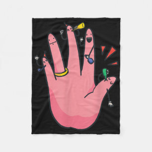 5 Finger Engagement Hand Party Best Fiance Bride G Fleece Blanket