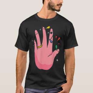 5 Finger Engagement Hand Party Best Fiance Bride G T-Shirt