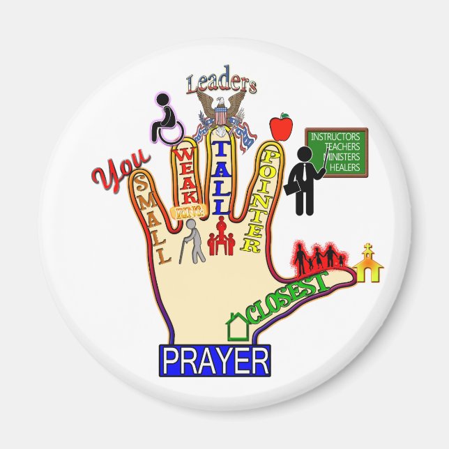 5 FIVE FINGER PRAYER AID MAGNET (Front)