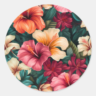 #5 Floral Pattern Classic Round Sticker