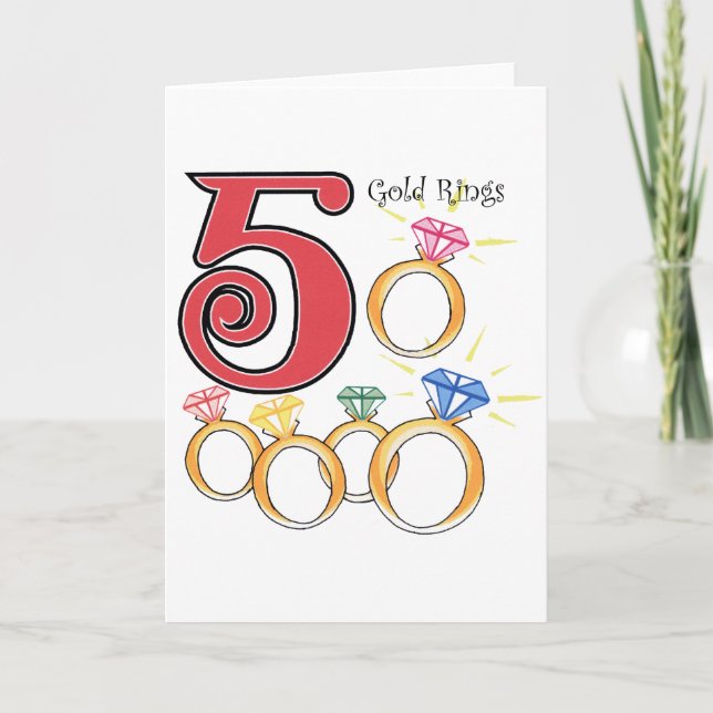 5 Gold Rings Holiday Card (Front)