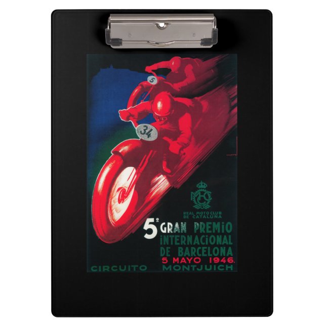 5 Gran Premio Internat'l Motorcycle Poster Clipboard (Front)