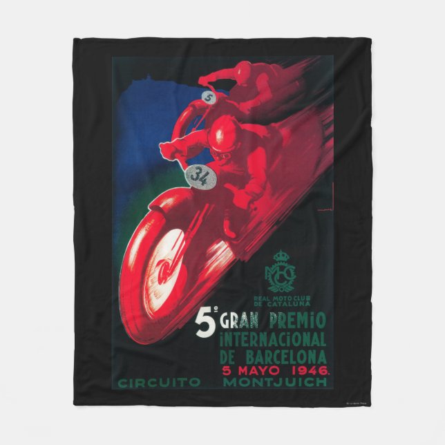 5 Gran Premio Internat'l Motorcycle Poster Fleece Blanket (Front)