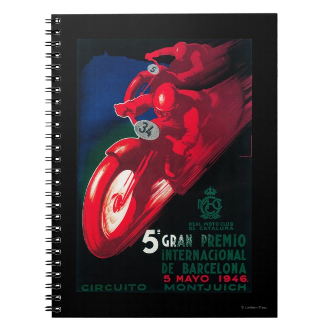 5 Gran Premio Internat'l Motorcycle Poster Notebook (Front)